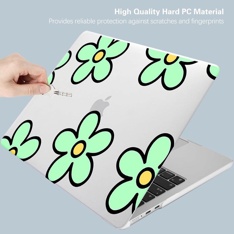KEROM حافظة متوافقة لجهاز MacBook Air مقاس 13 بوصة 2025 M4، 2024-2022 M3 M2 A3240 A3113 A2681، تصميم أنيق وجذاب من البلاستيك الصلب وغطاء لوحة المفاتيح لجهاز MacBook Air مقاس 13.6 بوصة، زهرة بسيطة - Image 3